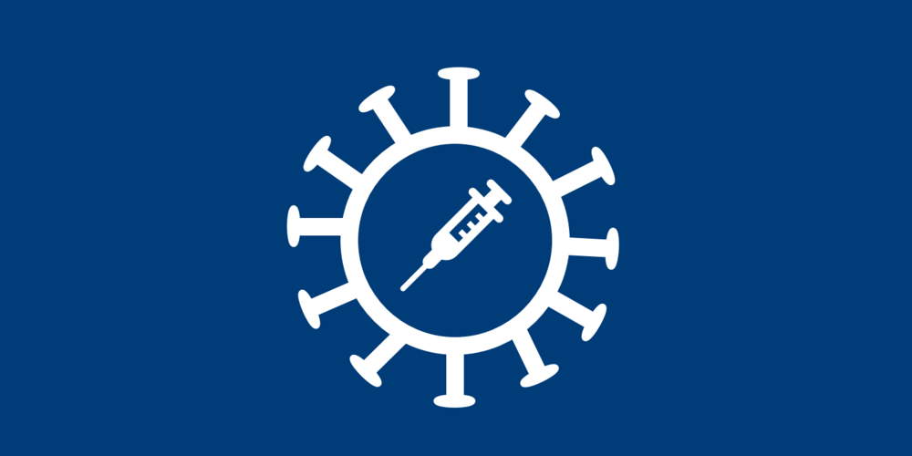 Icon mit Coronavirus und Spritze