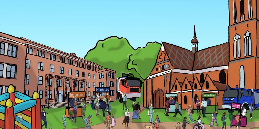 Tag der offenen Tür des Landkreises Rostock - Wimmelbild &copy; Landkreis