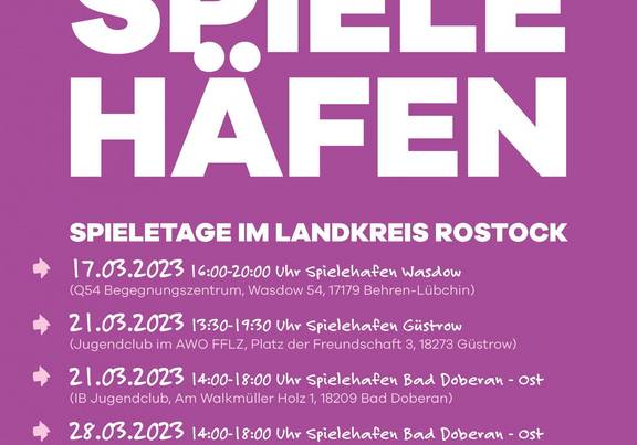 Spielehäfen im Landkreis © PfD Landkreis Rostock/ grafikagenten - Marco Pahl Plakat Landkreis A3 dr / PfD Landkreis Rostock/ grafikagenten - Marco Pahl