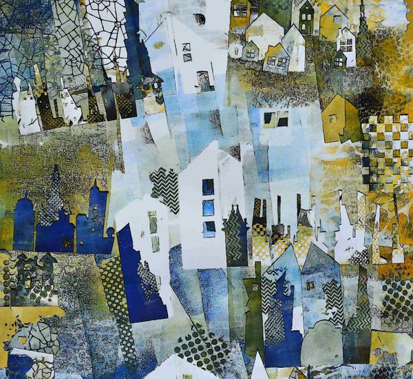 Donath Häuser   Gedicht MIX Media Karte RED