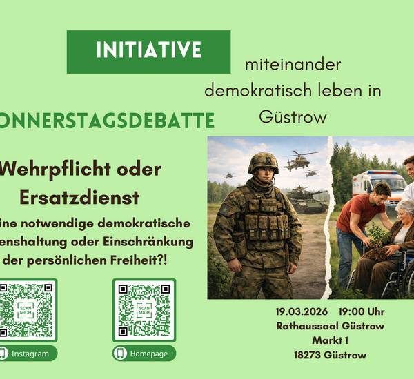 Initiative "miteinander demokratisch leben in Güstrow" c/o Dr. Henning Eschenburg, 18273 Güstrow