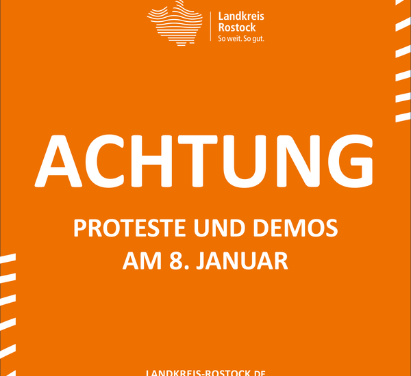 Logo Achtung Proteste und Demos am 8. Januar