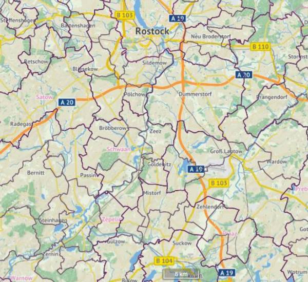 Karte des Landkreises Rostock © Landkreis Rostock Karte des Landkreises Rostock