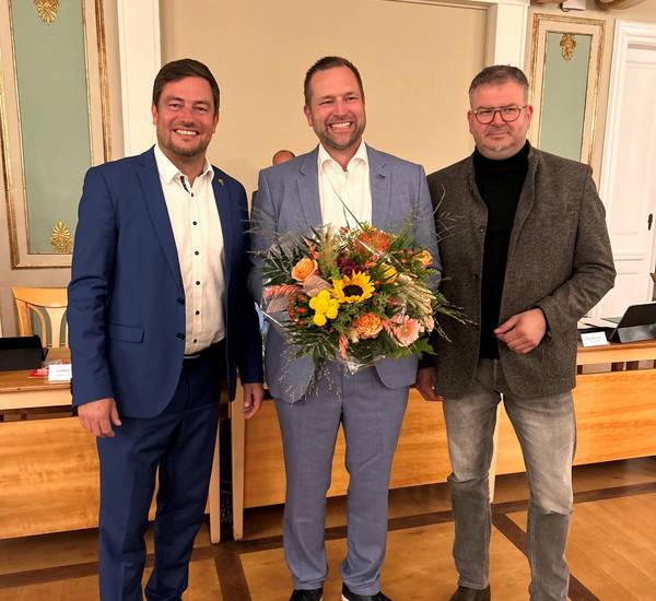 Kreistagspräsident und Landrat gratulieren Stephan Meyer zur Wiederwahl